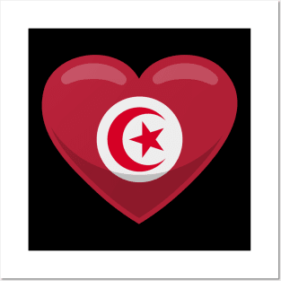 Tunisia Flag Heart Posters and Art